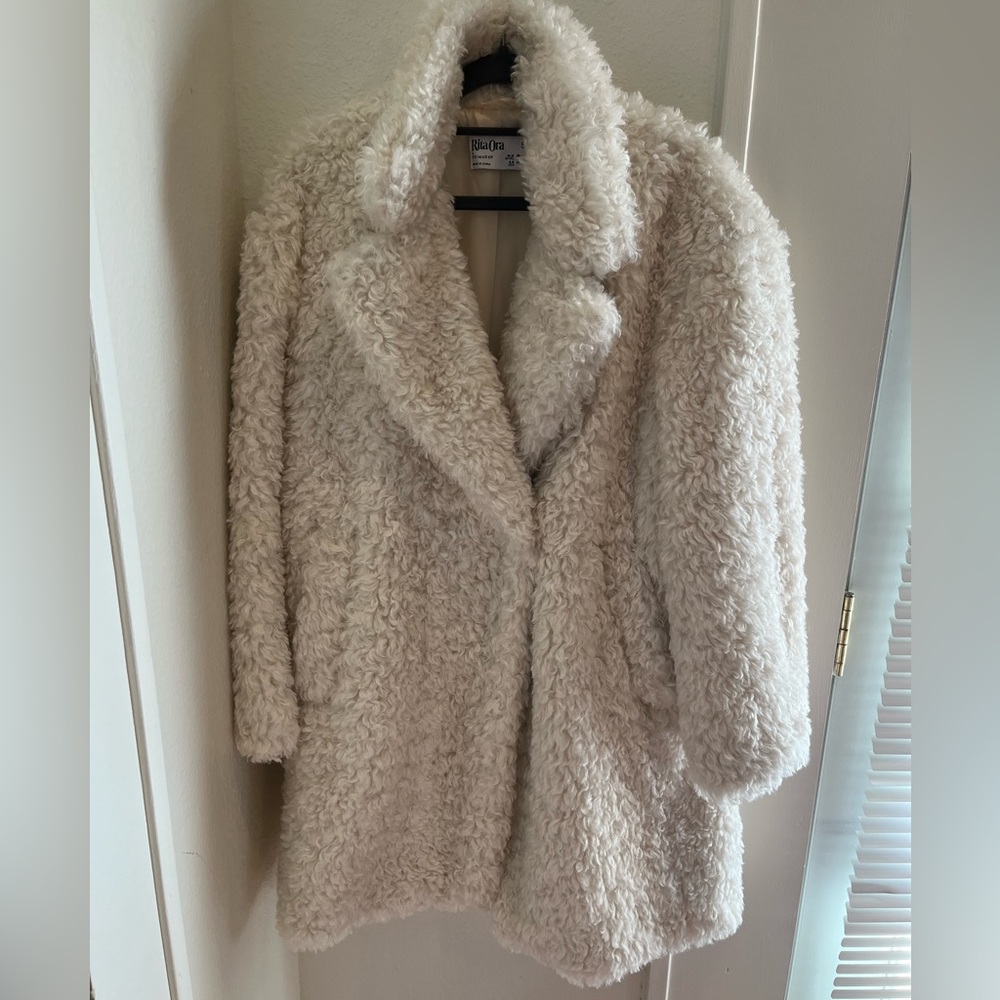 White fuzzy coat